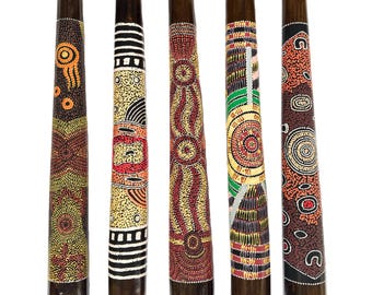 60cm / 24” Hardwood Didgeridoo - Aboriginal Art, Dot Art - Australia, Indigenous, Souvenir, Gift