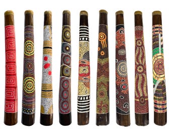 60cm / 24" Didgeridoo - Hardwood, Playable - Aboriginal, Dot Art, Australia - Various Designs #1