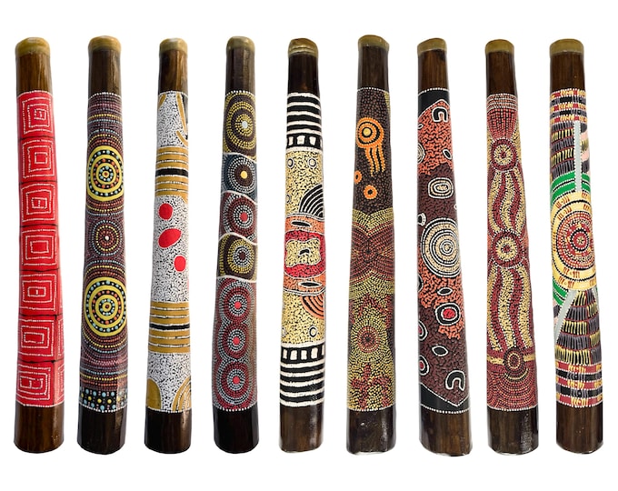 60cm / 24" Didgeridoo - Hardwood, Playable - Aboriginal, Dot Art, Australia - Various Designs #1