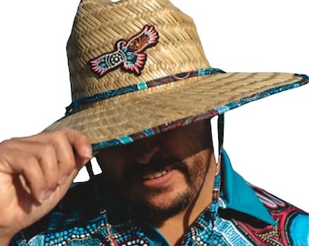Men's Straw Hat - Cotton Lining - Aboriginal, Australia - Our Protectors