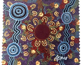 Lens Cloth, Cleaning Wipe - Aboriginal, Australia - Women Gathering at Waterholes