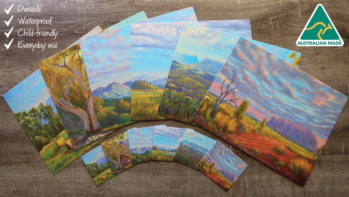 6 Placemats 6 Coasters Australian Made Souvenir Etsy Australia