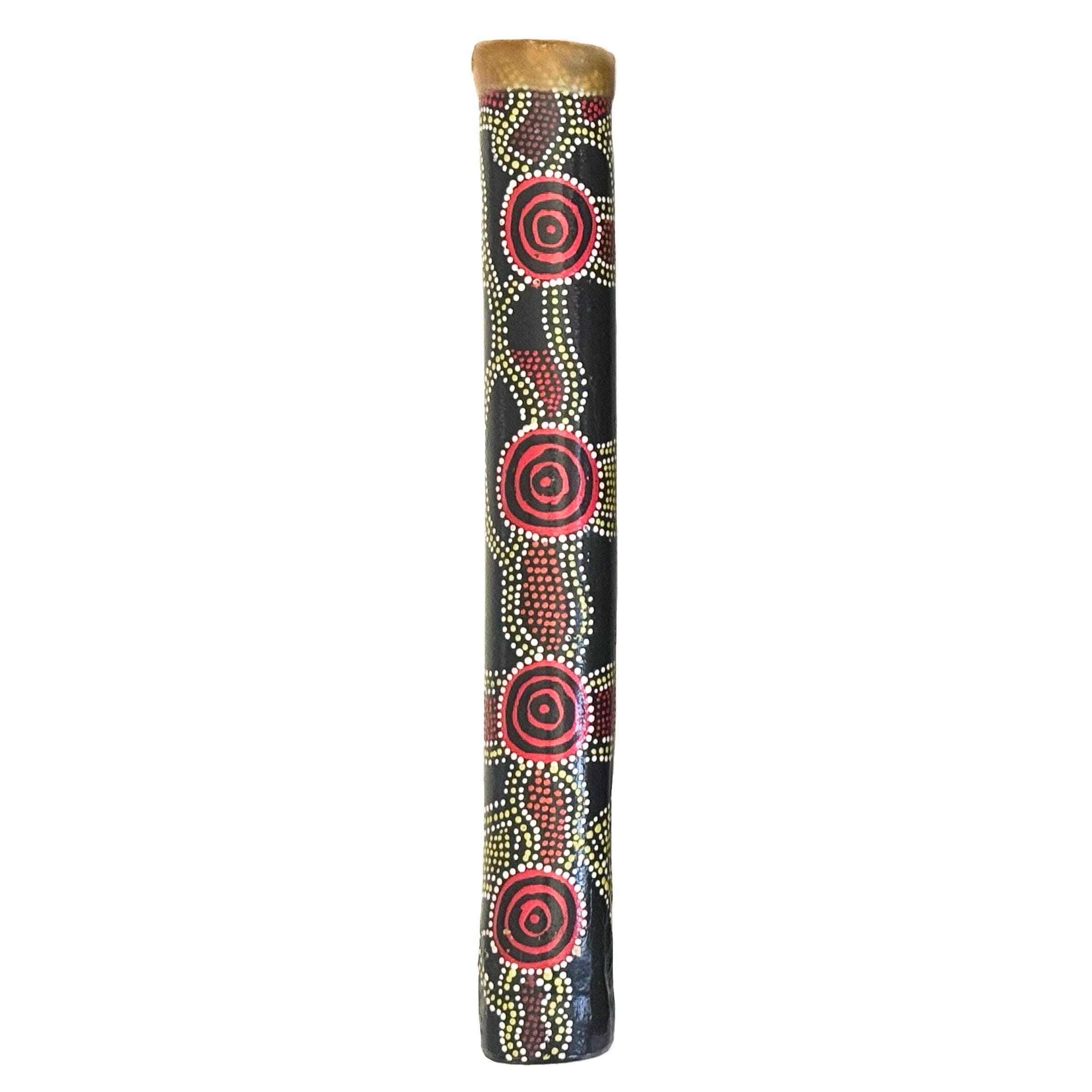 ディジュリドゥ 木製 アボリジニアート風 40cm / 16インチ ディジュリドゥ - 竹製、装飾用 - アボリジニ、ドット