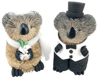 Australian Wedding Cake Topper - Koalas - Bride & Groom, Animal, Souvenir, Gift, Australia