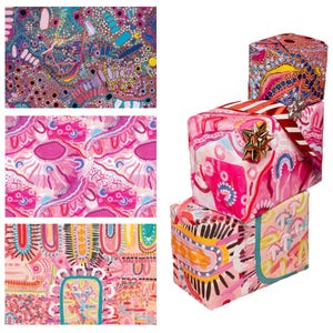 3 x Aboriginal Wrapping Paper, Gift Wrap Sheets - Kenita-Lee McCartney No.1 - Indigenous, Australia, Souvenir, Christmas, Birthday
