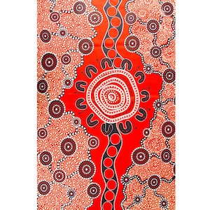 Aboriginal Tea Towel, Kitchen Towel - The Gathering - 100% Microfibre - Australia, Indigenous, Dot Art, Souvenir, Gift
