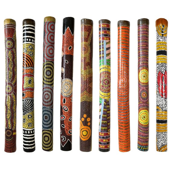 60cm / 24インチ ディジュリドゥ - 竹製、装飾用 - アボリジニ、ドット