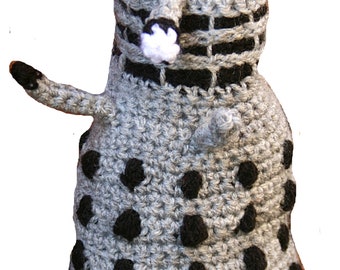 Grey Dalek Inspired Hand Crocheted Figure  HH220/27