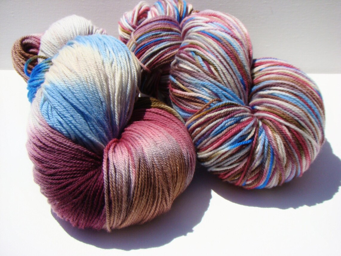 Jumbo Skein Jewel Tones Dyed Wool Hand Painted Yarn Worsted Etsy