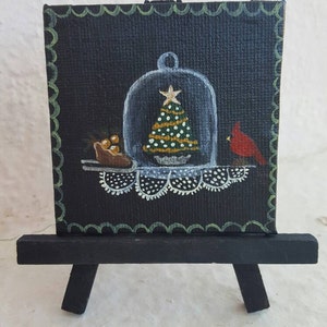 Winter Cloche. Free easel and shipping with purchase.