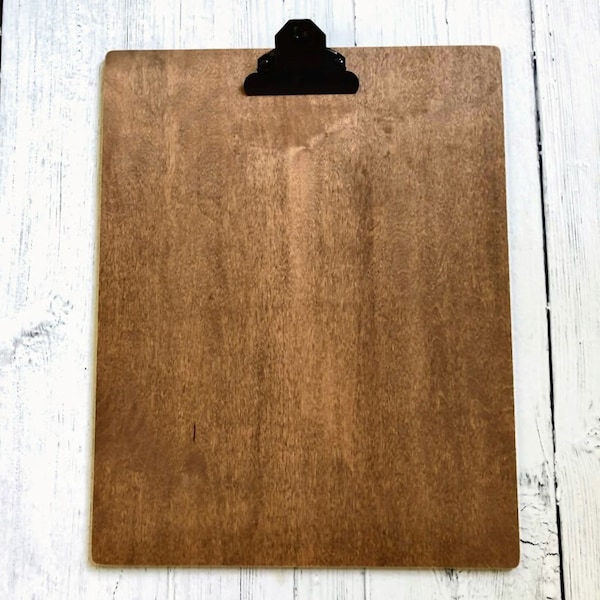 Poster Size, hanging clipboard, Chestnut Brown maple with traditional style clip, 11x14, 11x17, 12x16