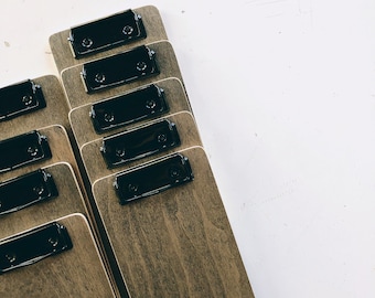 Black restaurant clipboard. Black wood, black wire clip. Any size. Easy to order.