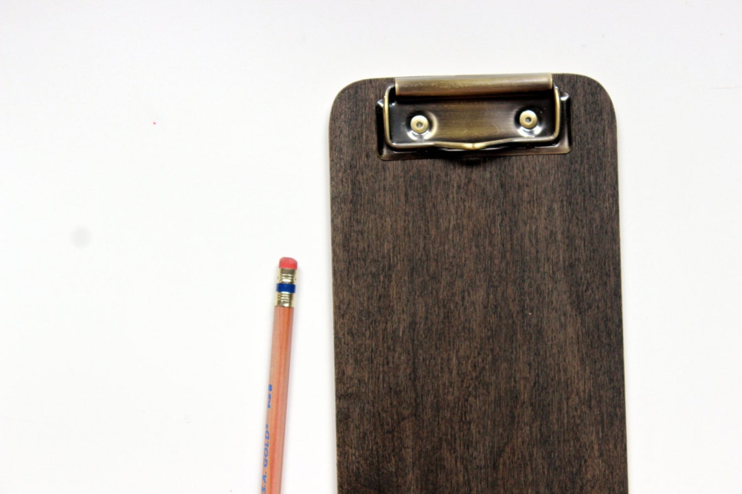 Wood Restaurant Clipboards, Check Presenter, Menu Board, Custom Size Black Wood Clipboard With