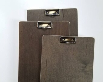 Black Wood Clipboard, Custom Size Wooden Menu Clipboard for Restaurants, Breweries, Wineries and Hotels, Wholesale Discounts, Made in USA