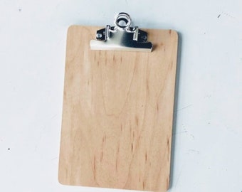 Wooden clipboard, SILVER + MAPLE, any size, free shipping, USA