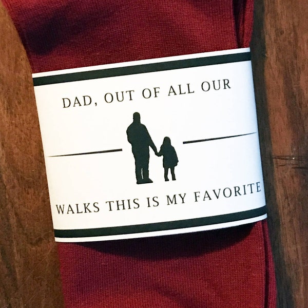 Father of the Bride Sock Packaging - Dad, out of all our walks this is my favorite - Wedding Socks - Father of the Bride Gift - DIY Label