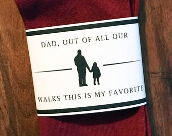 Confezione di calzini per il padre della sposa - Papà, tra tutte le nostre passeggiate questa è la mia preferita - Regalo per papà per il giorno delle nozze - Stampabile - File digitale