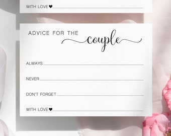 Advice for the Couple - Engagement Party Activity - Wedding Shower Activity- Always, Never, Don't Forget Cards- Printed Cards- Pick your set