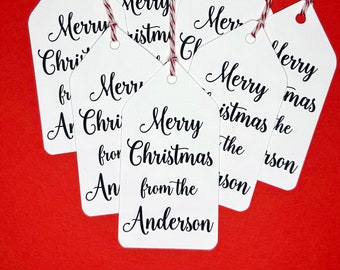 Custom Gift Tags with thread - Personalized Gift Tags - Christmas Gift Tags - Birthday Tags - Name Gift Tags -  Holiday Gift Tags