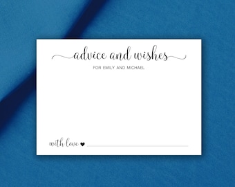 Advice & Wishes Cards - Wedding Words of Wisdom Cards - Engagement Party Activity - Bridal Shower Activity - Printed Cards- Pick your set
