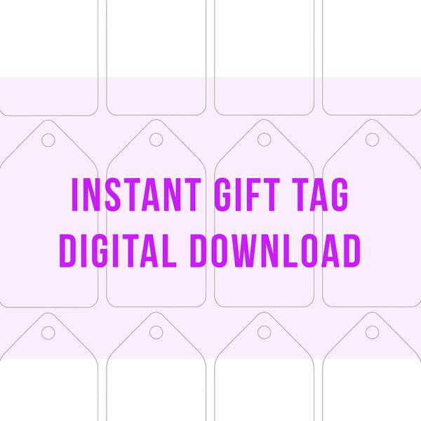 Blank Gift Tag Template - DIY Tags - White Tags - Download - Simple Gift Tag - INSTANT DOWNLOAD