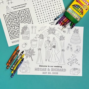 Custom Wedding Activity Pack for Kids - Coloring Book - Children Activities Book - Welcome to our Wedding for Kids- DIGITAL DOWNLOAD - DIY