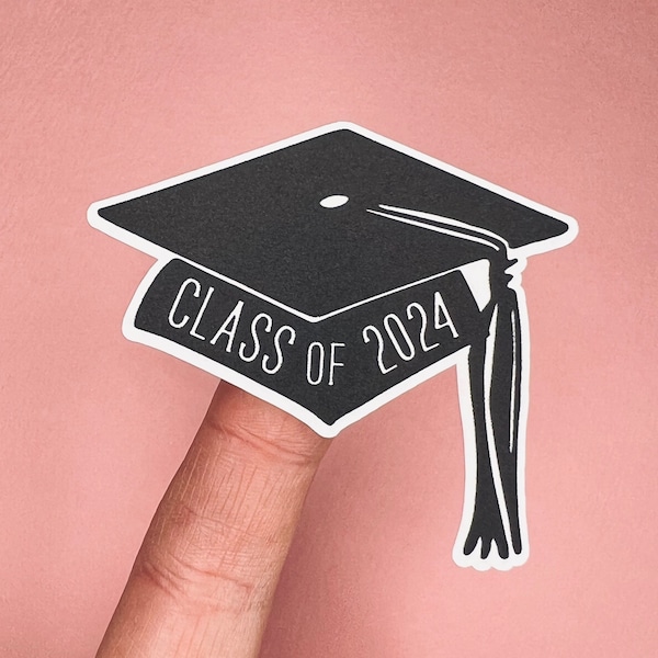 Class of 2024 Graduation Cap Stickers- Graduation Announcement- Envelope Seals/Stickers- Party Favor Stickers- Matte Stickers - New Colors!