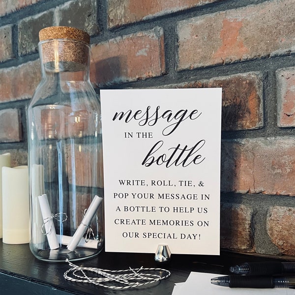 Message in the Bottle Wedding Guestbook Sign - Guestbook Alternative - Engagement or Anniversary Party Guestbook Sign- Digital Download- DIY