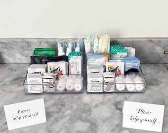 Wedding Bathroom Trays - Deluxe His and Hers Wedding Bathroom Trays - Wedding Day Emergency Kit - 4 Compartment Bathroom Amenities Tray