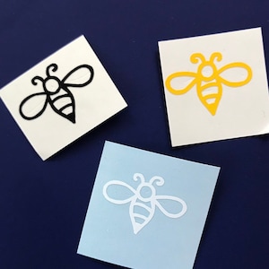 Bee Decal - Vinyl decal for car window and other surface areas - Working Bee - Sticker - Pick your Bee color