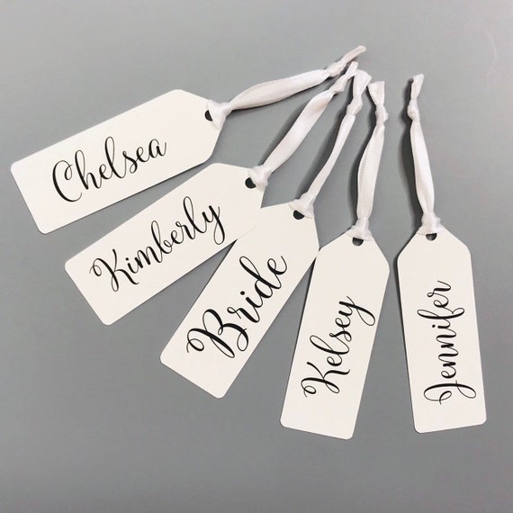 Custom Skinny Gift Tags With White Ribbon Personalized Gift Tags