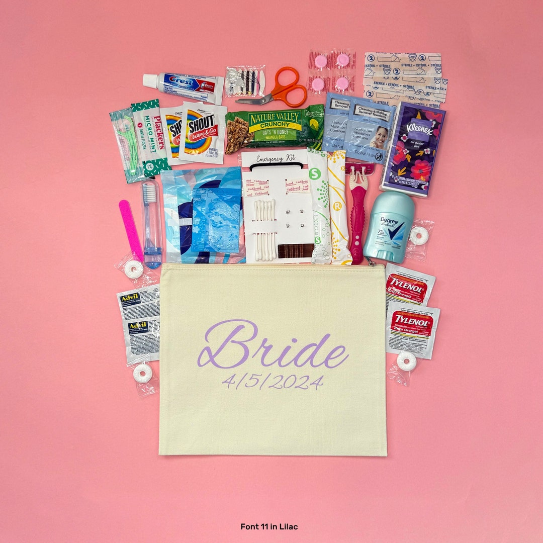 Natural Bridal Emergency Kit Large Bag Bride Survival Kit Wedding