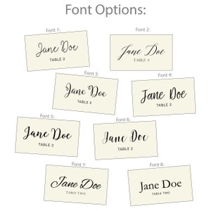 Custom Flat Escort Cards Ivory Pick Your Font Place Cards Name Cards ...