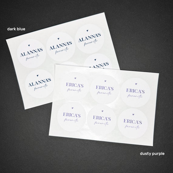 His Favorite Her Favorite Stickers - His and Hers Stickers, Name Favorite Stickers - Wedding Favor - Modern Minimalistic- Stickers for Favor
