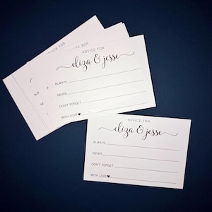 Custom Advice Cards for her/them- Engagement, Bridal, Wedding, OR Baby Shower - Always, Never, Don't Forget - Printed Cards - Pick your set