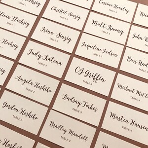 Custom Flat Escort Cards Ivory - Pick Your Font - Place Cards - Name ...