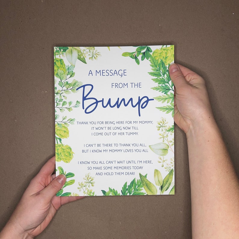 A Message From the Bump - Greenery Frame - Non Gender - Coed Baby ...