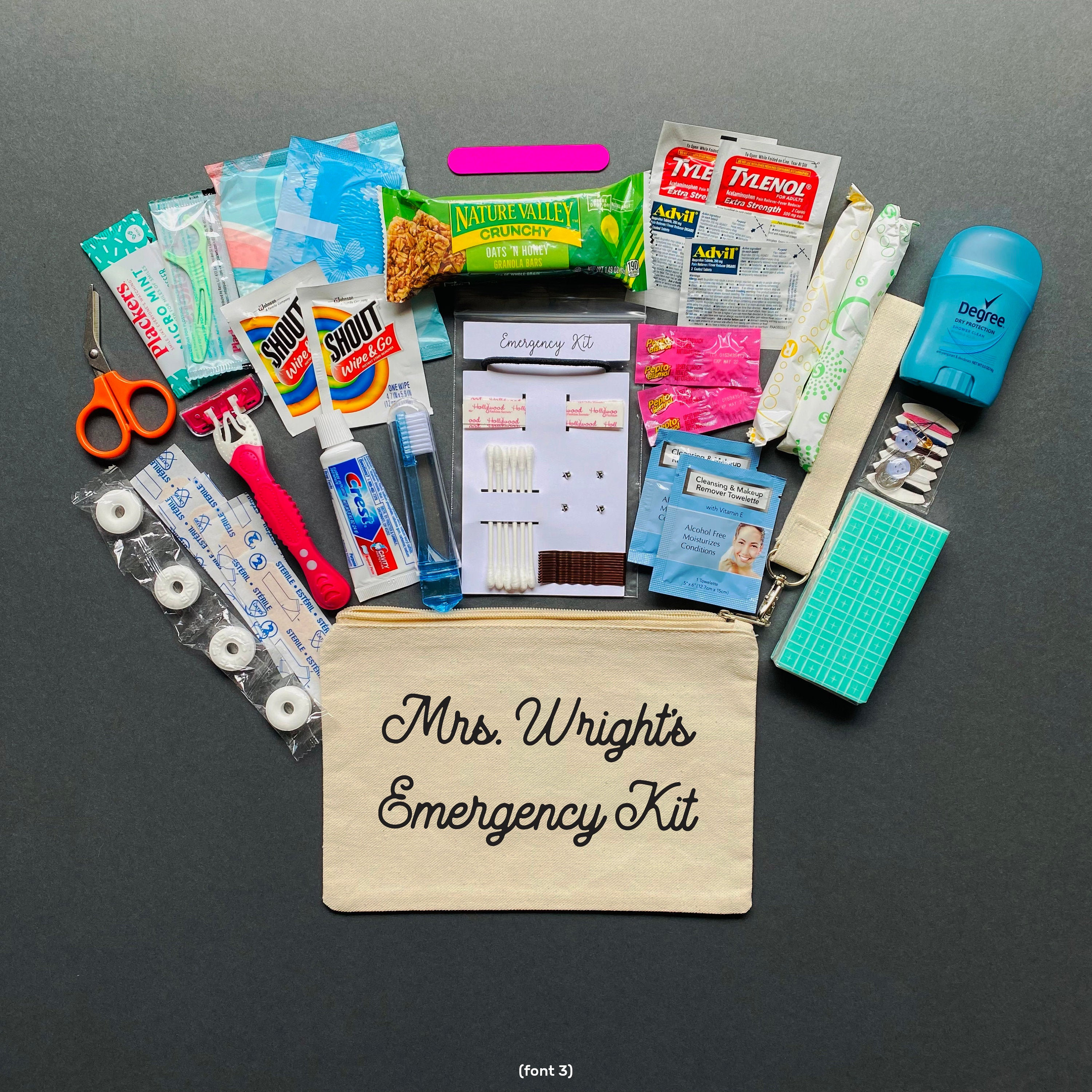 Personalized Bridal Bathroom Emergency Kit - Wedding day Essentials