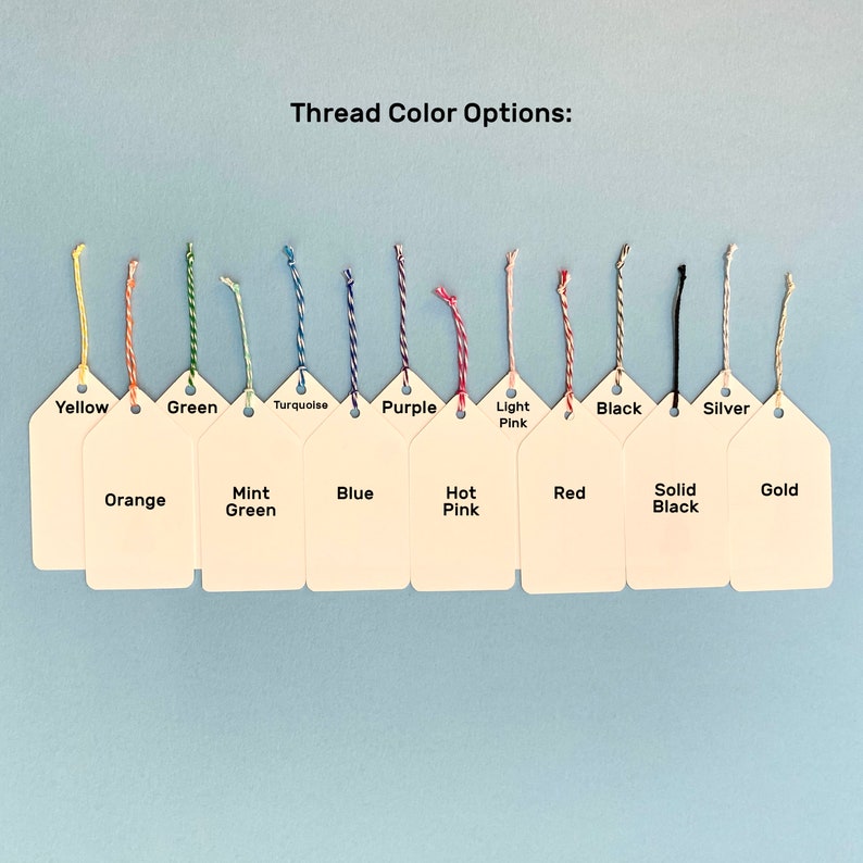 Yellow Thread Tags Custom Gift Tags With Thread - Personalized Gift Tags - Christmas Gift ...