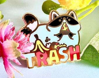 Enamel Pin cute Raccoon trash lapel pin bag accessory gift idea