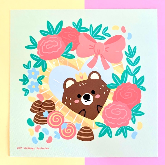 Royal Bear Love Yourself Square Print Cute Art