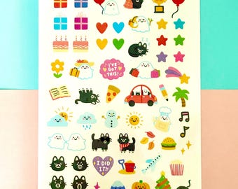 Stickervel Ghost Planner A5-kalenderstickers met geesten en katten
