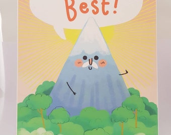 A5 Art Print motivational mountain do your best quote cute illustration art inspirational gift idea home decor