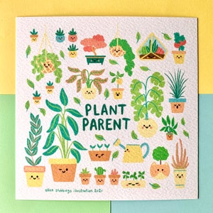 Plant Eltern-Kunst Quadrat Kunst Druck niedlichen kleinen quadratischen Druck Wohnkultur