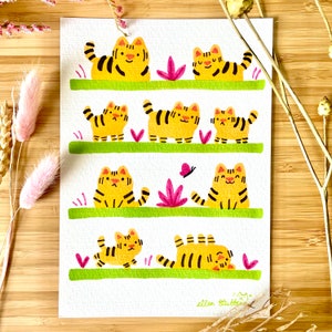 Illustrazione con stampa artistica, farfalla rilassante per la casa di Tiger Friends