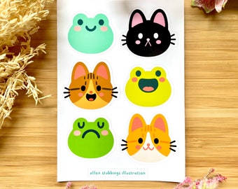 Sticker Sheet Mogs & Frogs Cute Gloss Illustration Stickers