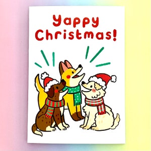 Christmas Card Yappy Christmas cute animal Xmas bear cat dog frog festive greeting illustrated unique quirky art pun
