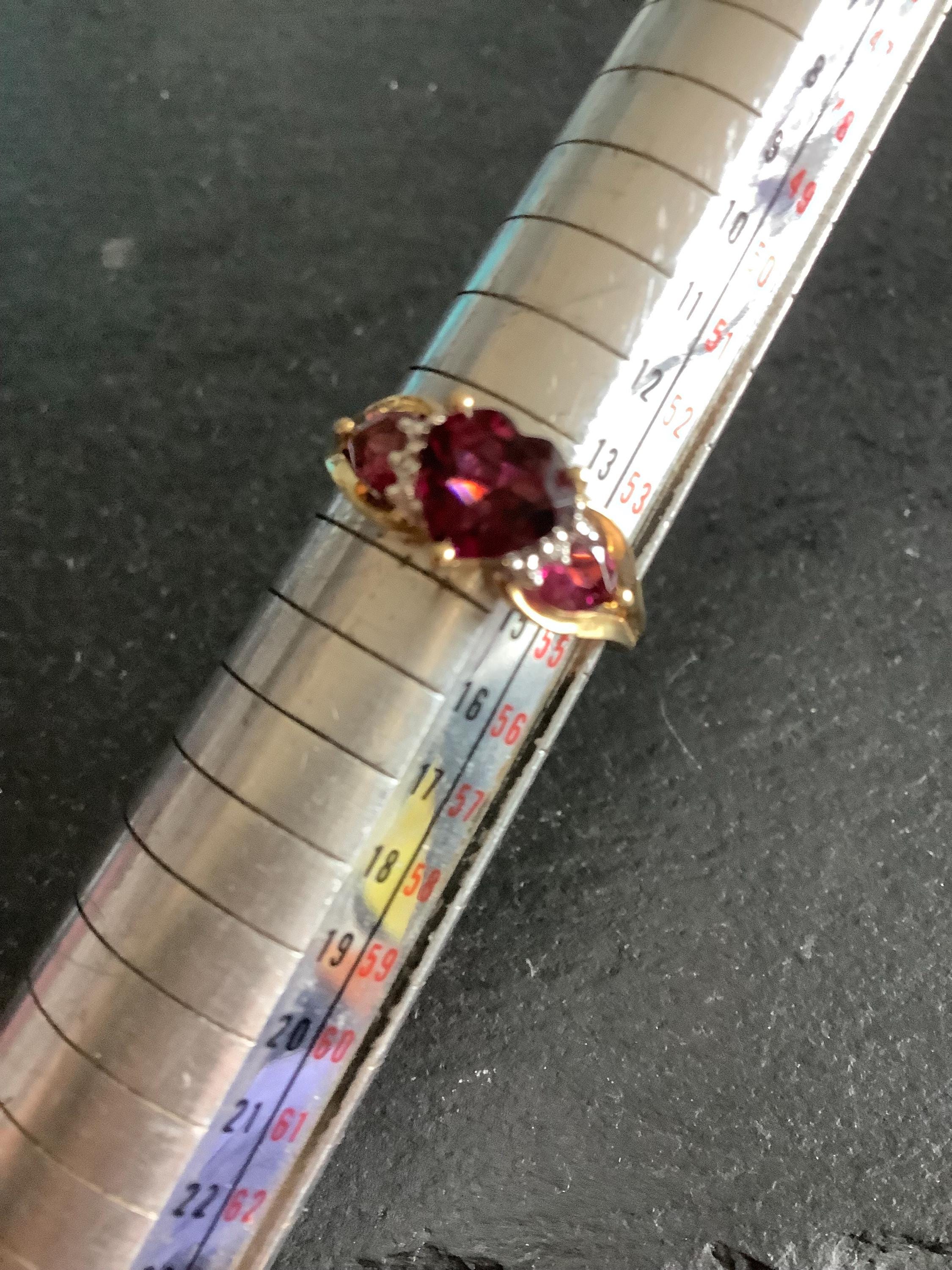9ct Gold Rhodonite Garnet and Diamond Ring - Etsy