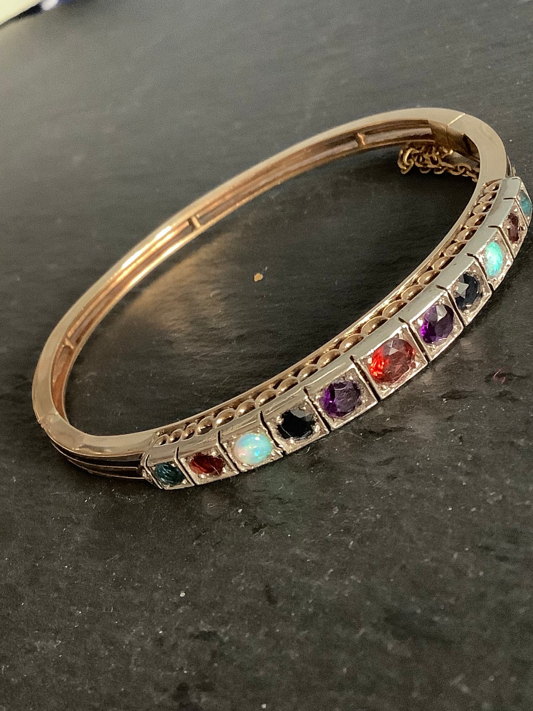 Molten Hinged Bangle Gold main image 0