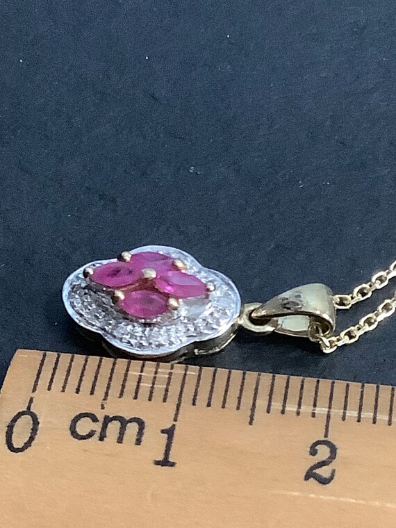 9ct gold ruby and diamond pendant - image 8